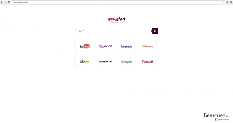 The example of Wowstart.online virus