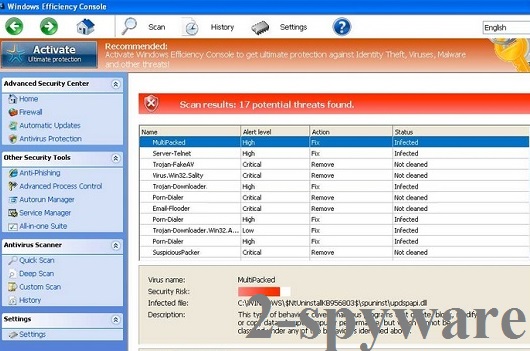 Windows Efficiency Console снимок